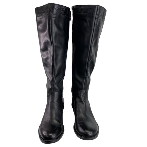 FRANCO SARTO Womens Black Side Zip Knee High L-Crash Riding Boots Size 6.5 WC - Picture 2 of 13